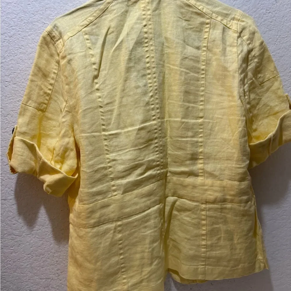 Chico Yellow Roll Sleeve Jacket size 1 equivalentnt size 8